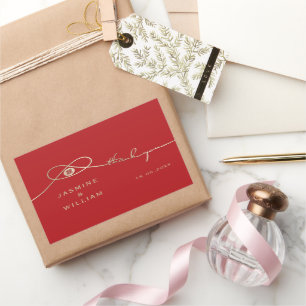 Gold Knot Union Double Happiness Chinese Wedding Rechthoekige Sticker