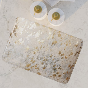 Gold Koeienhuid Print Metallic Badmat