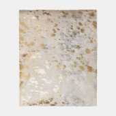Gold Koeienhuid Print Metallic Fleece Deken (Voorkant)
