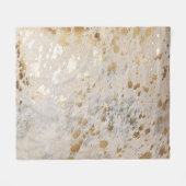 Gold Koeienhuid Print Metallic Fleece Deken (Voorkant (Horizontaal))