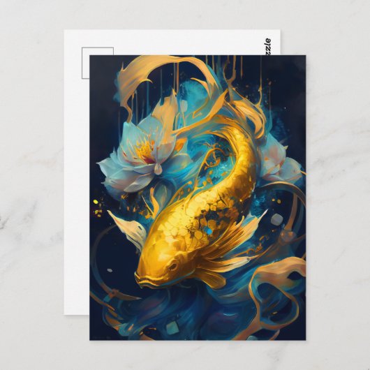 Gold Koi : Briefkaart (Voorkant / Achterkant)