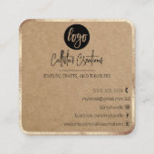 Gold Kraft Handmade with Love Etsy Home Crafter Sq Vierkante Visitekaartje (Achterkant)