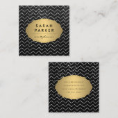 Gold Label met Chic Metallic Dot Chevron Pattern (Voorkant / Achterkant)