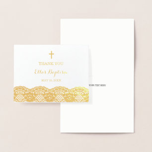 Gold Lace Baptism - Hartelijk dank Folie Kaarten
