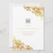 GOLD LACE Budget All-in-1 Wedding Save the Date Kaart (Achterkant)