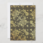 Gold Lace Calligraphy Wedding Invitation Kaart (Achterkant)