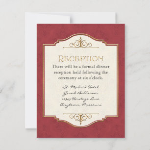 Gold & Lace Classic Elegant Wedding Invite Kaart