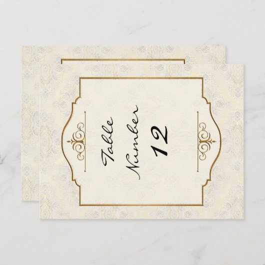Gold & Lace Classic Formal Élégant Invitation de m (Devant / Derrière)