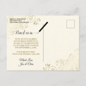Gold Lace & Cream Wedding Save the Date Oval Photo Aankondigingskaart (Achterkant)