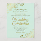 Gold Lace Elegant Mint BUDGET Weddenschap (Voorkant)