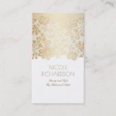 Gold Lace Elegant  White Visitekaartje (Voorkant)