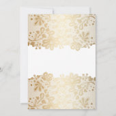 Gold Lace Elegant Wit Huwelijk Kaart (Achterkant)