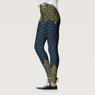 Gold Lace en Colorful Polkadots Pattern Leggings