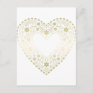Gold Lace Heart Briefkaart