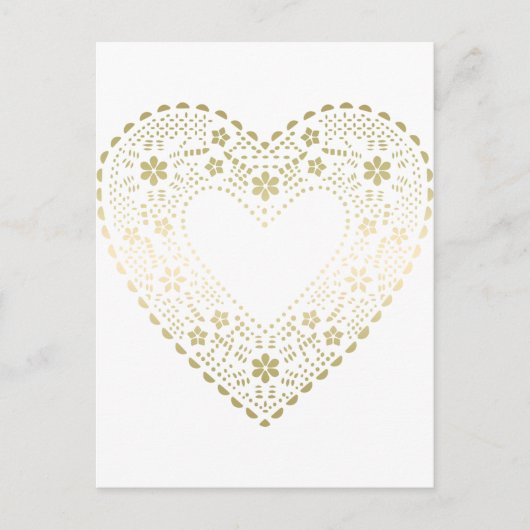 Gold Lace Heart Briefkaart (Voorkant)