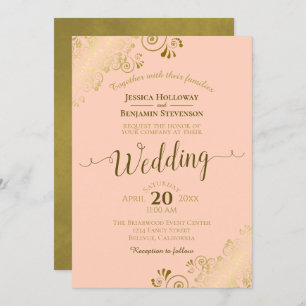 Gold Lace op het Perzische Elegant Calligraphy Wed Kaart