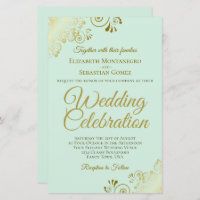 Gold Lace op Mint BUDGET Weddenschap Grote uitnodi