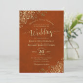 Gold Lace over het Oranje bruidshuwelijk in Rust Kaart (Staand voorkant)