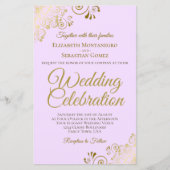 Gold Lace over Lila uitnodiging tot weddenschappen (Voorkant)