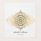 Gold Lace Paisley Mandala Carte de visite (Extérieur déplié)