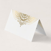 Gold Lace Paisley Mandala Carte de visite (Dos)