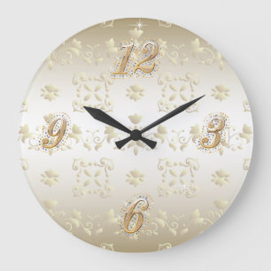 Gold Lace Wall-vergrendeling Grote Klok