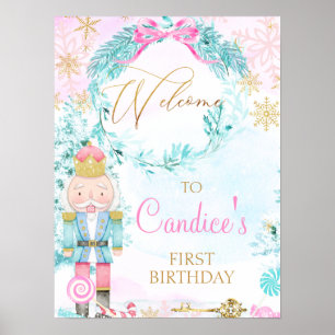 Gold Land Sweets Nutkraker Birthday Welcome Poster