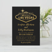 Gold Las Vegas Fabulous Destination Wedding Kaart (Staand voorkant)