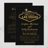 Gold Las Vegas Fabulous Destination Wedding Kaart (Voorkant / Achterkant)