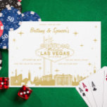 Gold Las Vegas Skyline Faire-part de mariage<br><div class="desc">Customisez la couleur et les polices ainsi que la couleur du graphique. Illustration vectorielle originale de Becky Nimoy</div>