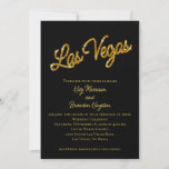 Gold Las Vegas Sparkles Faire-part de mariage<br><div class="desc">Ce Faire-part de mariage de Las Vegas est agrémenté d'un arrière - plan noir et d'une touche dorée brillante, ce qui en fait un lieu de séjour idéal pour un mariage à Las Vegas. Il fait partie de la Gold Las Vegas Sparkles Mariage Collection. Si d'autres éléments de coordination sont...</div>