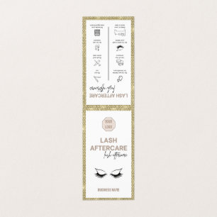 Gold Lash Aftercare Instructies Minimalistische Lo Visitekaartjes