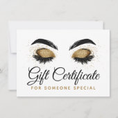 Gold Lash Brow Bar Beauté Carte de certificat cade (Devant)
