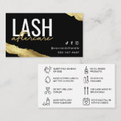 Gold Lash Extensions Carte de post-soins (Devant / Derrière)