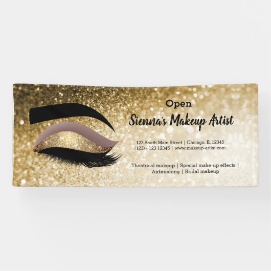 Gold Lashes Eye Spandoek (Horizontaal)