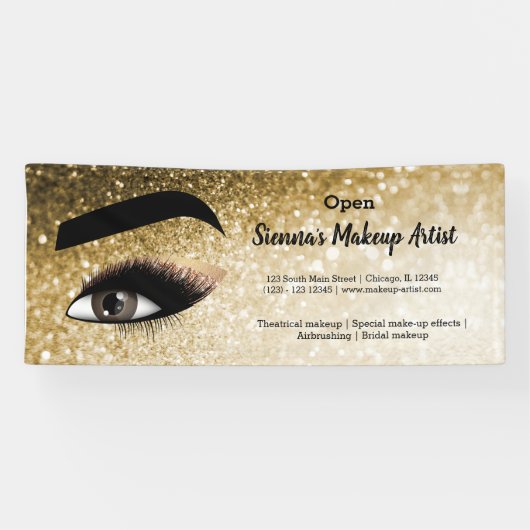 Gold Lashes Eye Spandoek (Horizontaal)