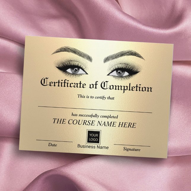 Gold Lashes Salon Certificate of Complement Award (Creator heeft geüpload)