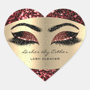 Gold Lashes van Cleaner Heart Makeup Burgundy Hart Sticker