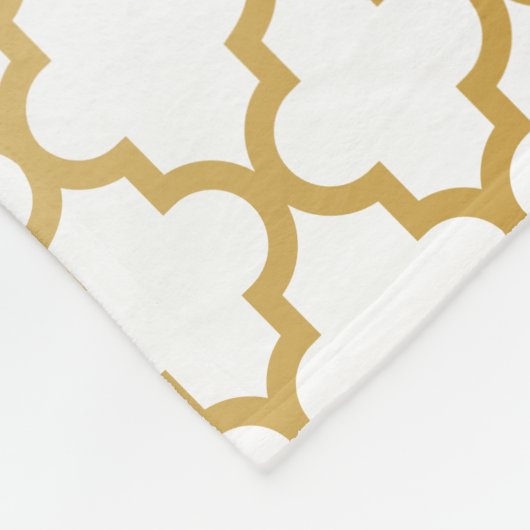 Gold Lattice Moroccan Pattern Fleece Deken (Hoek)