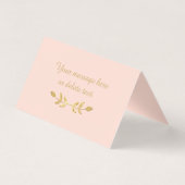Gold Laurel Leaf Blush Pink Wreate Quinceanera Kaart (Achterkant)