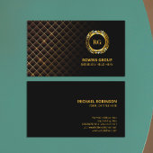 Gold Laurel Leaf Crest | Diamond Pattern | Luxembu Visitekaartje