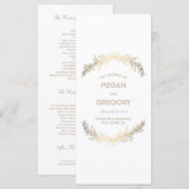 Gold Laurel Vintage Wedding Programma's (Voorkant / Achterkant)