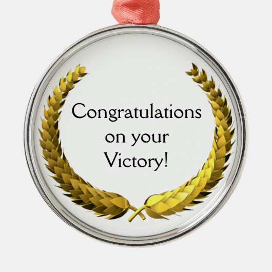 Gold Laurel Wreath Metalen Ornament (Voorkant)