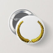 Gold Laurel Wreath Ronde Button 5,7 Cm (Voorkant /achterkant)