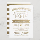 Gold Laurels Engagement Party - Uitnodiging (Voorkant / Achterkant)