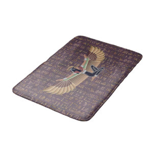 Gold Lavender Egyptian Princess Hieroglyphs Badmat