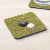 Gold Lawn Bowls Bowled Beauful Bier Onderzetter (Linkerzijde)