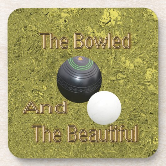 Gold Lawn Bowls Bowled Beauful Bier Onderzetter (Voorkant)