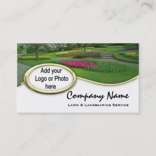Gold Lawn Landscaping Logo Foto-Visitekaartjes Visitekaartje
