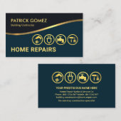 Gold Layer Waves Gouden Handyman Gereedschap Visitekaartje (Voorkant / Achterkant)